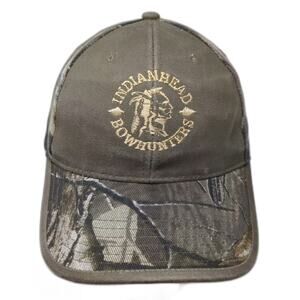 Kati Baseball Cap Green Brown Slideback OS Indianhead Bowhunters Camo Hat Logo